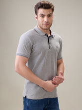 Status Quo Men's Solid Regular Fit Polo T-Shirt with Tipped Collar and Button Closure